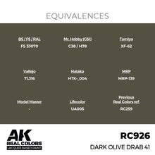 Load image into Gallery viewer, AK Interactive RC926 Real Colors Dark Olive Drab 41 17ml