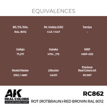 Load image into Gallery viewer, AK Interactive RC862 Real Colors Rot (Rotbraun)-Red Brown RAL 8012 17ml