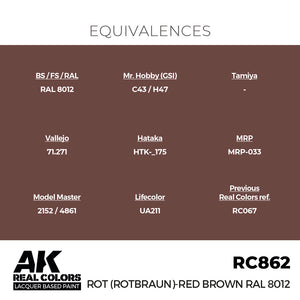 AK Interactive RC862 Real Colors Rot (Rotbraun)-Red Brown RAL 8012 17ml