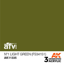 Load image into Gallery viewer, AK Interactive AK11335 Acrylic 3G AFV No1 Light Green (FS34151) 17ml