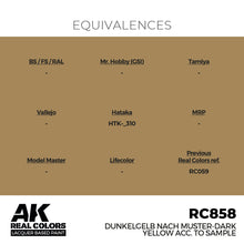 Load image into Gallery viewer, AK Interactive RC858 Real Colors Dunkelgelb Nach Muster-Dark Yellow acc.to Sample  17ml