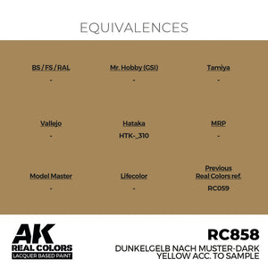 AK Interactive RC858 Real Colors Dunkelgelb Nach Muster-Dark Yellow acc.to Sample  17ml