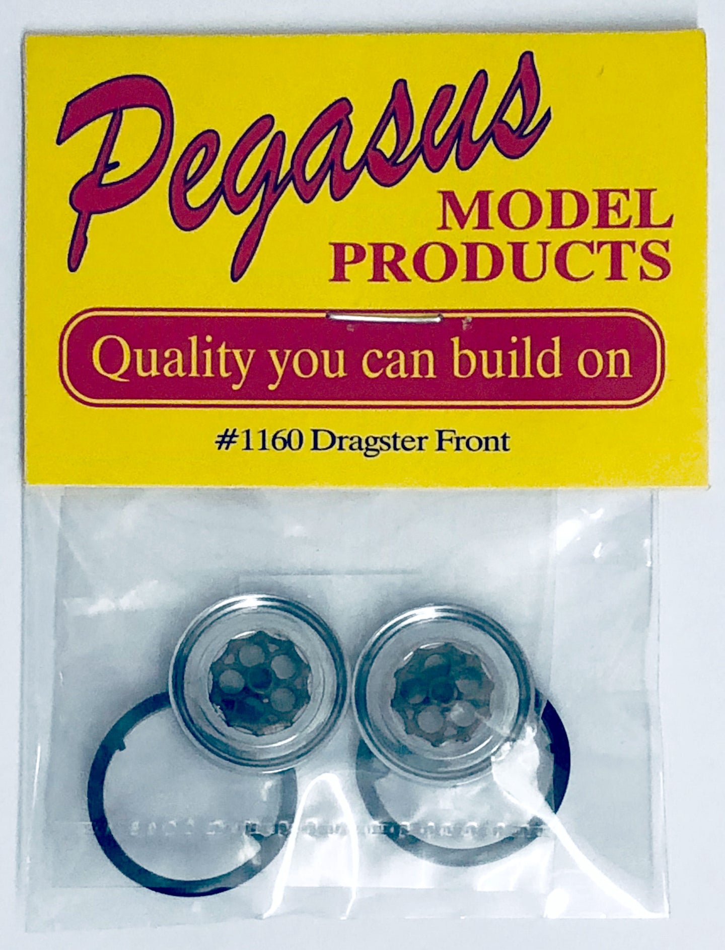 Pegasus 1/24 Rim & Tire Set 1160 Dragster Front (2)