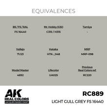 Load image into Gallery viewer, AK Interactive RC889 Real Colors Light Gull Grey FS16440 17ml