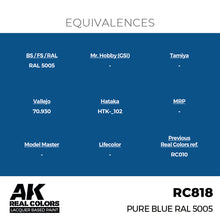 Load image into Gallery viewer, AK Interactive RC818 Real Colors Pure Blue RAL 5005 17ml