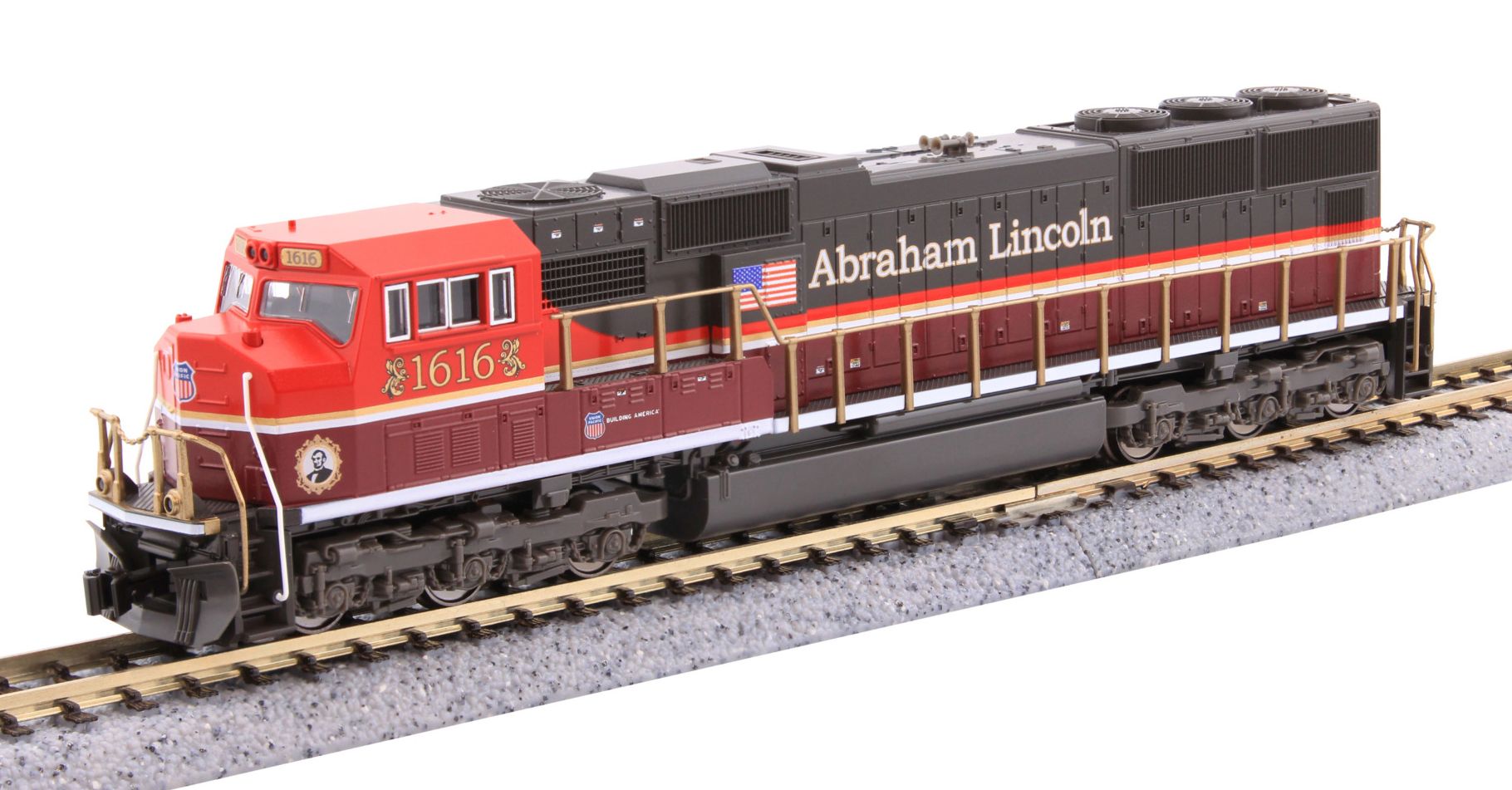 KATO N SD70M Flat Radiator UP #1616 Abraham Lincon 176-1616