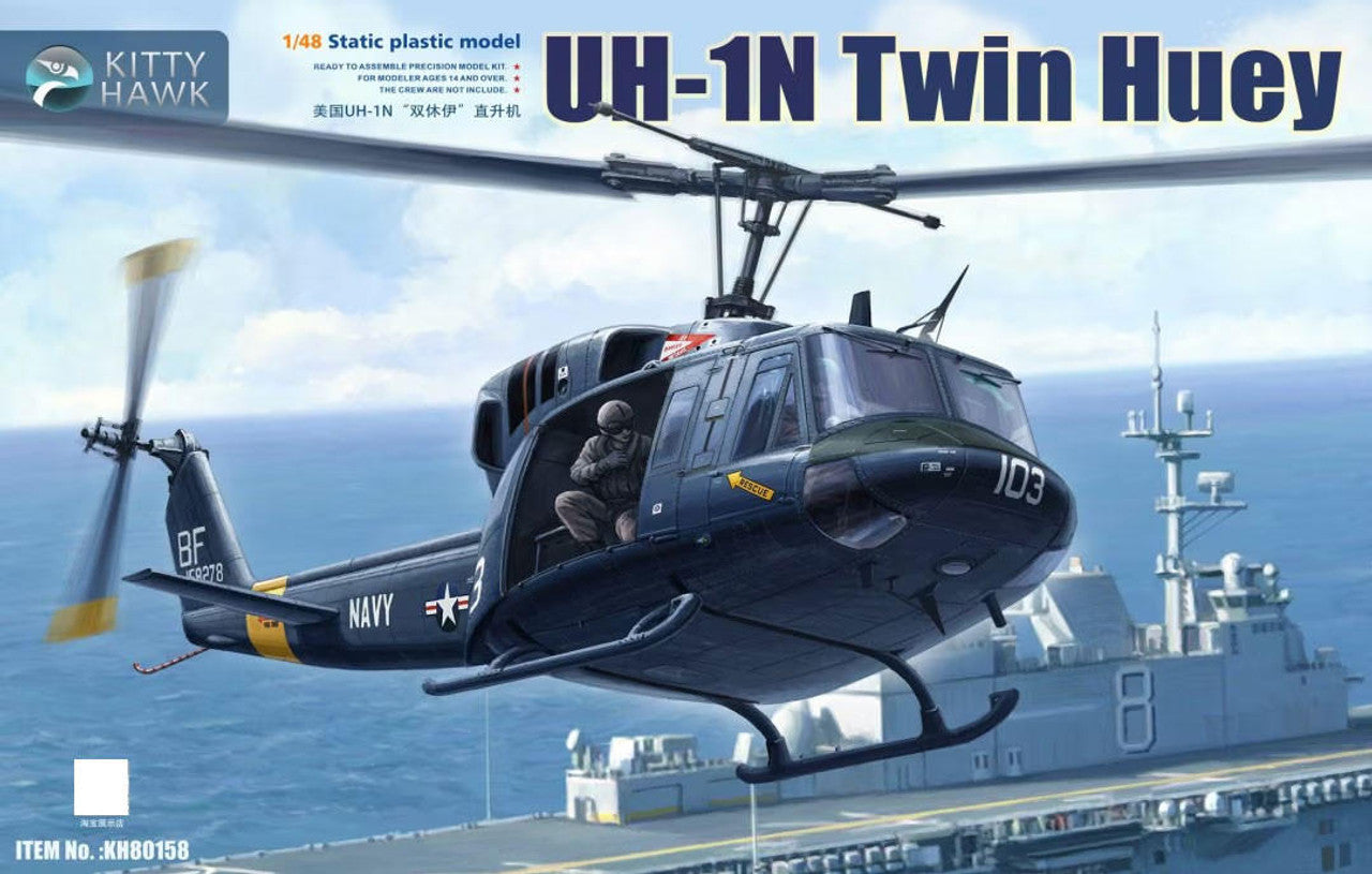 Kitty Hawk 1/48 US UH-1N Twin Huey Helicopter KH80158
