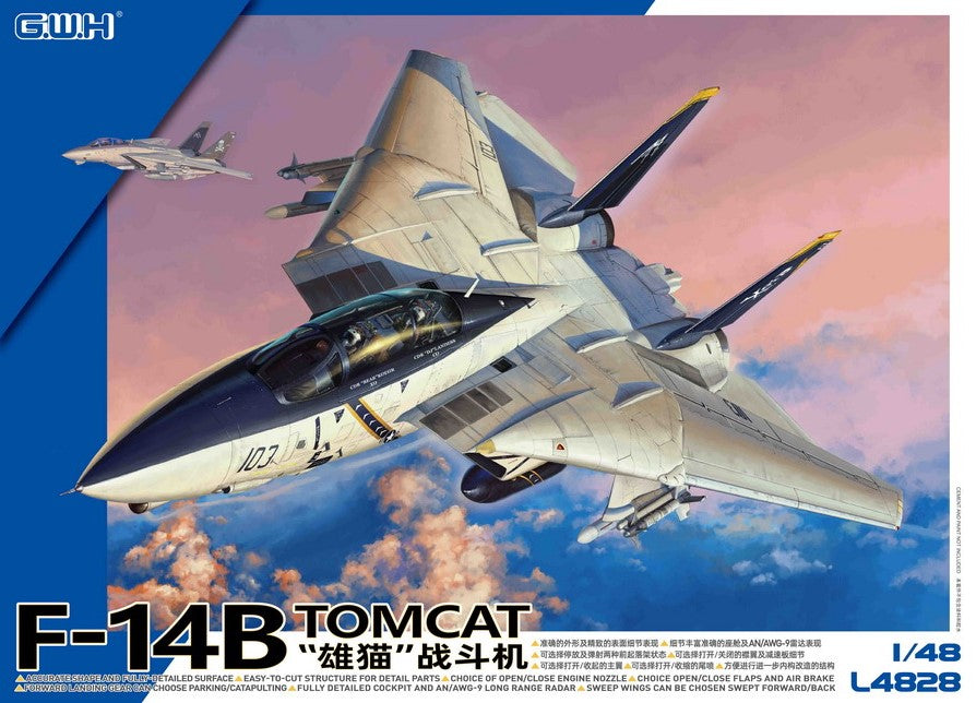 Great Wall Hobby 1/48 US F-14B Tomcat Fighter L4828' – Burbank's