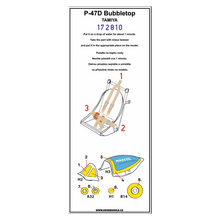 Load image into Gallery viewer, HGW 1/72 US P-47D Bubbletop Transfer Film Seatbelts and Masks (2) 172810