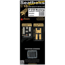 Load image into Gallery viewer, HGW 1/48 US P-51B Mustang Textile/Photoetch Seatbelts + Wooden Floor 148594'