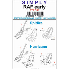 Load image into Gallery viewer, HGW 1/72 British RAF Fighters Early Transfer Film Seatbelts (2) 172002