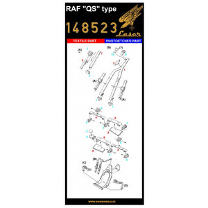 HGW 1/48 British RAF QS Type Pre-cut Microplastic Foil/Photoetch Seatbelts 148523