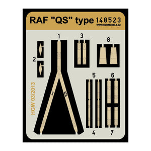 HGW 1/48 British RAF QS Type Pre-cut Microplastic Foil/Photoetch Seatbelts 148523