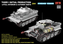 Load image into Gallery viewer, Ryefield Model 1/35 German Tiger I Initial w/ Full Interior &amp; Cutaway Parts (2in1) 5130