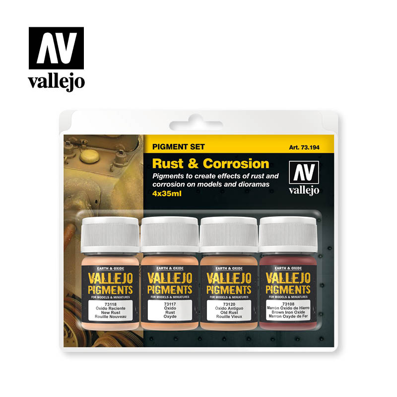Vallejo 73.194 Rust & Corrosion Pigment Set 35ml (4 Bottles)