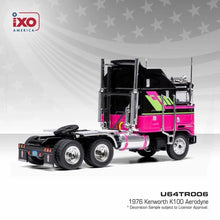 Load image into Gallery viewer, IXO 1/64 1976 Kenworth K100 w/ Aerodyne Sleeper Semi Black/Pink U64TR006