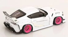 Load image into Gallery viewer, Solido 1/18 Toyota GR Supra (A90) Liberty Walk White w/Pink Wheels S1815502