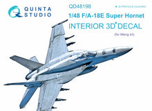 Load image into Gallery viewer, Quinta Studio 1/48 Interior 3D Decal US F/A-18E Super Hornet (Meng) QD48198