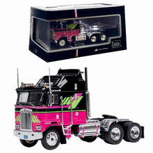 Load image into Gallery viewer, IXO 1/64 1976 Kenworth K100 w/ Aerodyne Sleeper Semi Black/Pink U64TR006