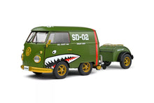 Load image into Gallery viewer, Solido 1/18 VW Van &amp; Camper Kool Kombi Army Fighter 1950 S1810901