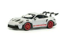 Load image into Gallery viewer, Solido 1/43 Porsche 911 (992) GT3 Ice grey Met / Pyro Red S4314802