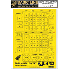 Load image into Gallery viewer, HGW 1/32 US SB2C-4 Helldiver Basic LIne Wet Transfers and Masks 132837