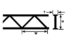 Plastruct 90404 ABS Open Web Truss 3/8"x 6" (2) ABS***