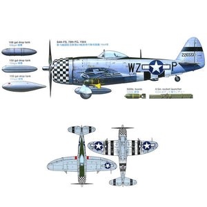 Tamiya 1/48 US P-47D Thunderbolt Bubbletop w/ 1/4t 4x4 Light Vehicle 25214