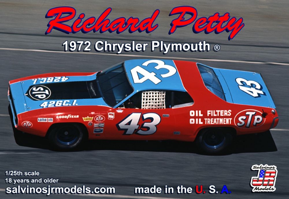 Salvinos 1/25  Richard Petty #43 1972 Chrysler Plymouth Daytona Race Car SJM-19722
