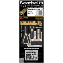 Load image into Gallery viewer, HGW 1/24 British Spitfire Mk.IX Airfix Microplastic/Photoetch Seatbelts 124515