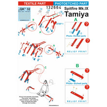Load image into Gallery viewer, HGW 1/32 British Spitfire Mk.IX Tamiya Textile Seatbelts with PE Buckles 132664'