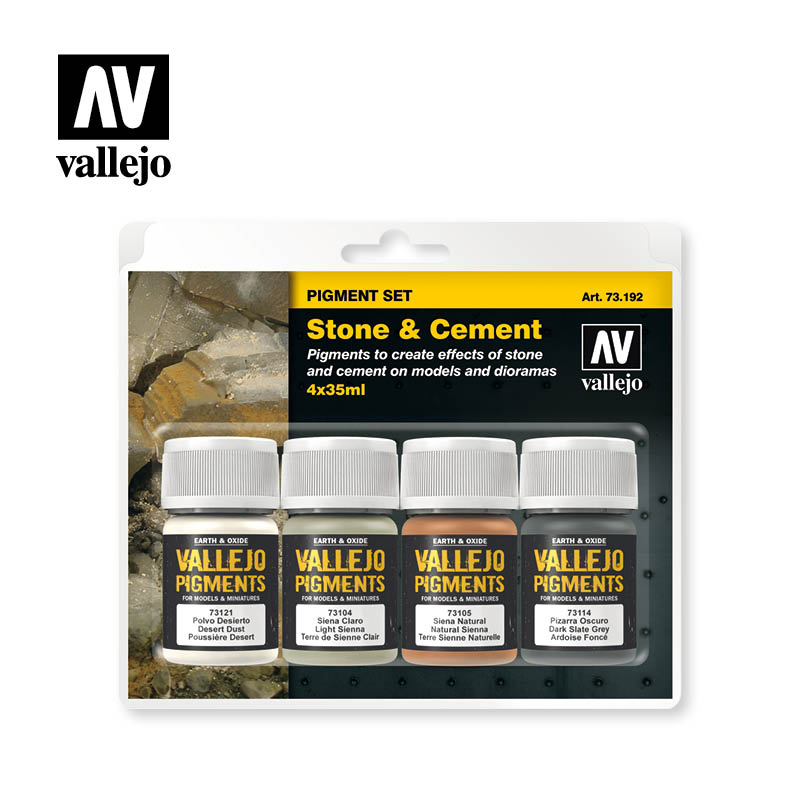 Vallejo 73.192 Stone and Cement Pigment Set 4 x 35ml