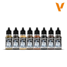 Load image into Gallery viewer, Vallejo 70.182 Wood &amp; Leather Painting Set 18ml (8 bottles)'