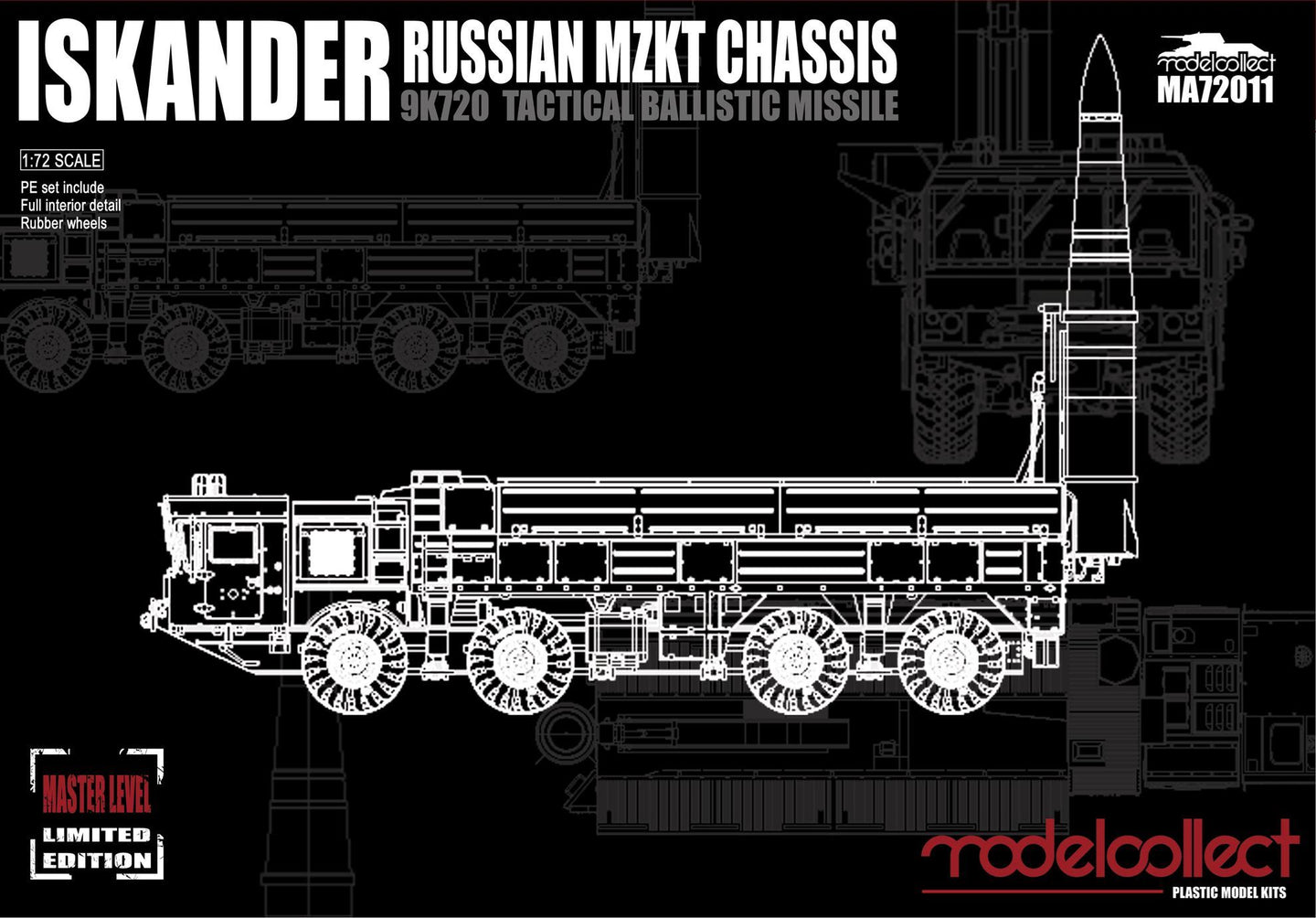 Modelcollect 1/72 Russian Iskander Mzkt Chassis 9K720 Tactical Ballistic Missile MA72011