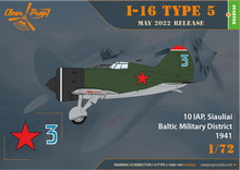 Load image into Gallery viewer, Clear Prop 1/72 Russian I-16 type 5 (1938-1941) CP72025