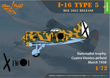 Load image into Gallery viewer, Clear Prop 1/72 Russian I-16 type 5 (in the sky of Spain) CP72023