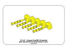 Load image into Gallery viewer, Aber 1/35 German Tank MG34 Tips Barrels (5) 35 L-83'