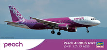 Load image into Gallery viewer, Hasegawa 1/200 Peach Aviation Airbus A320 10741