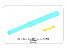 Load image into Gallery viewer, Aber 1/35 Russian 45 mm 20 Km Tank Barrel for T-70 For MiniArt 35 L-55'