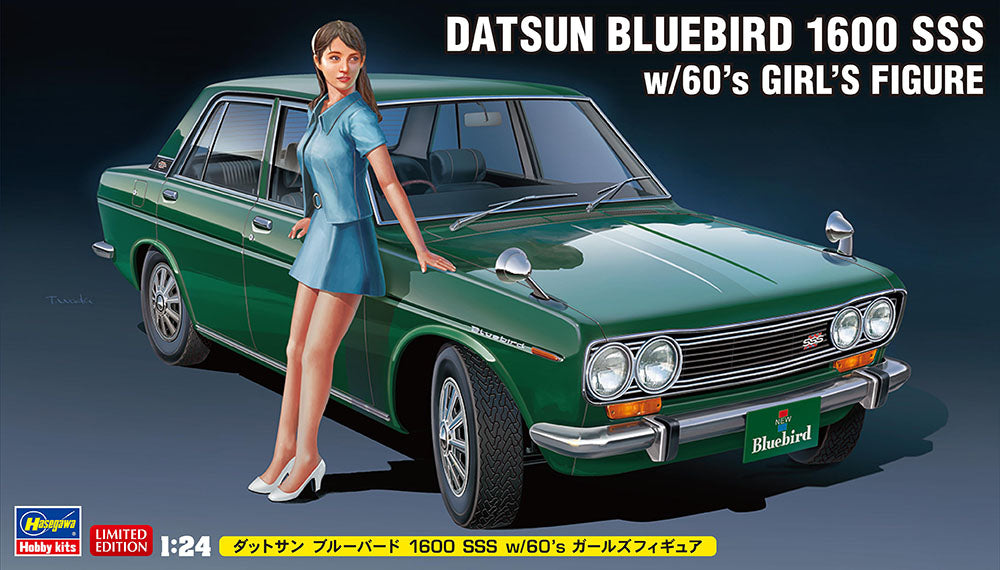 Hasegawa 1/24 Nissan Bluebird (510) 1600SSS w/ 60's Girl Figure