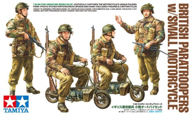 Tamiya 1/35 British Paratroopers W/ Small Motorcycle Infantry Kit 35337