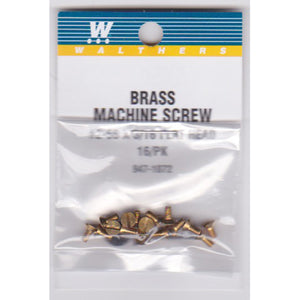 Walthers 947-1072 #2-56 Brass Flat Head Machine Screws -- 3/16 x .086" (16)