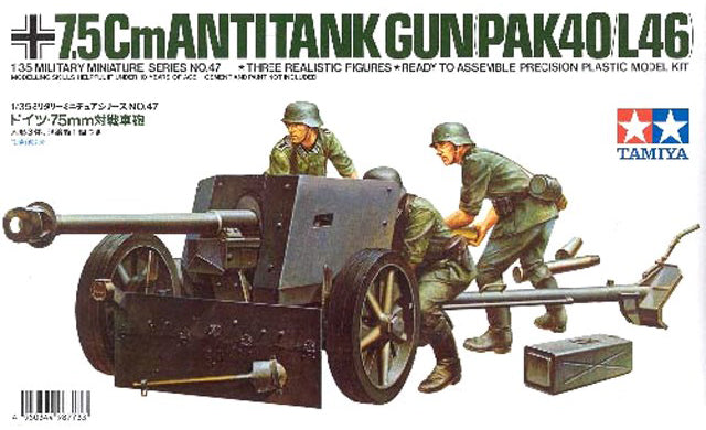 Tamiya 1/35 German 75mm PaK40/L46) Anti-Tank Gun 35047