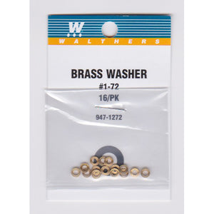 Walthers 947-1272 #1-72 Brass Washers OD .156", ID .084", .025" Thick (16)