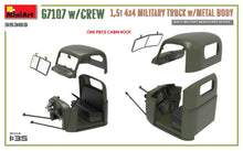 Load image into Gallery viewer, MiniArt 1/35 US M3 G7107 4X4 Truck w/ Metal Body w/ Crew (3) 35383