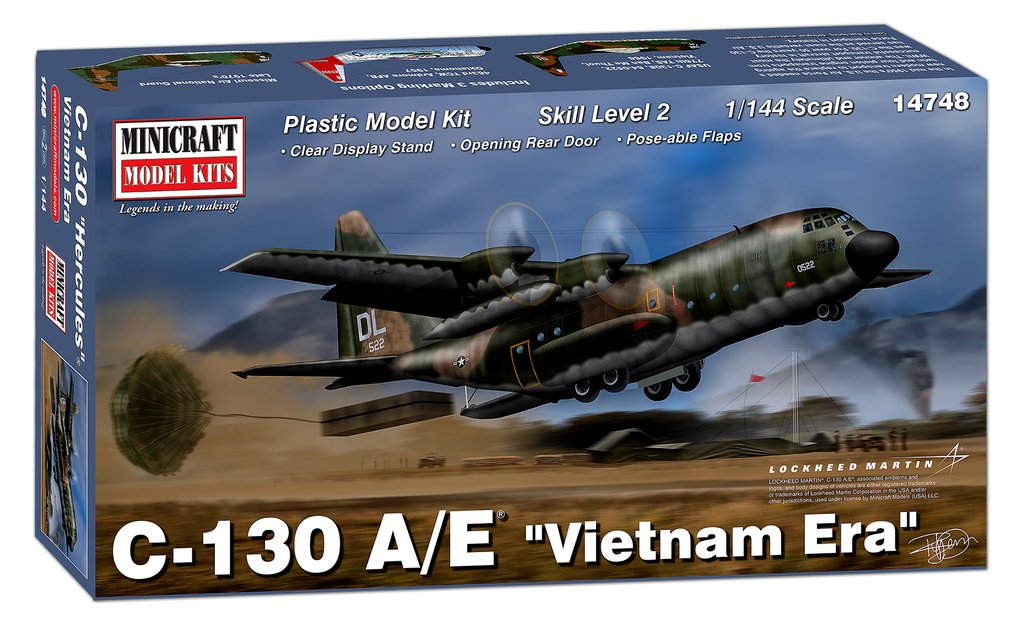 Minicraft 1/144 US C-130 A/E Vietnam Era  Model Kit 14748