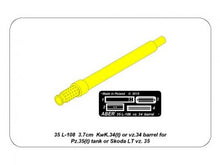 Load image into Gallery viewer, Aber 1/35 German 3,7cm KwK.34(t) or vz. 34 Barrel For Pz.35(t) Tank 35 L-108'