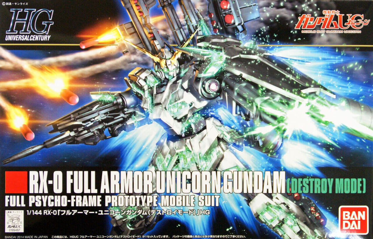 Bandai 1/144 HG #178 Full Armor Unicorn Gundam (Destroy Mode) Gundam UC 5058005