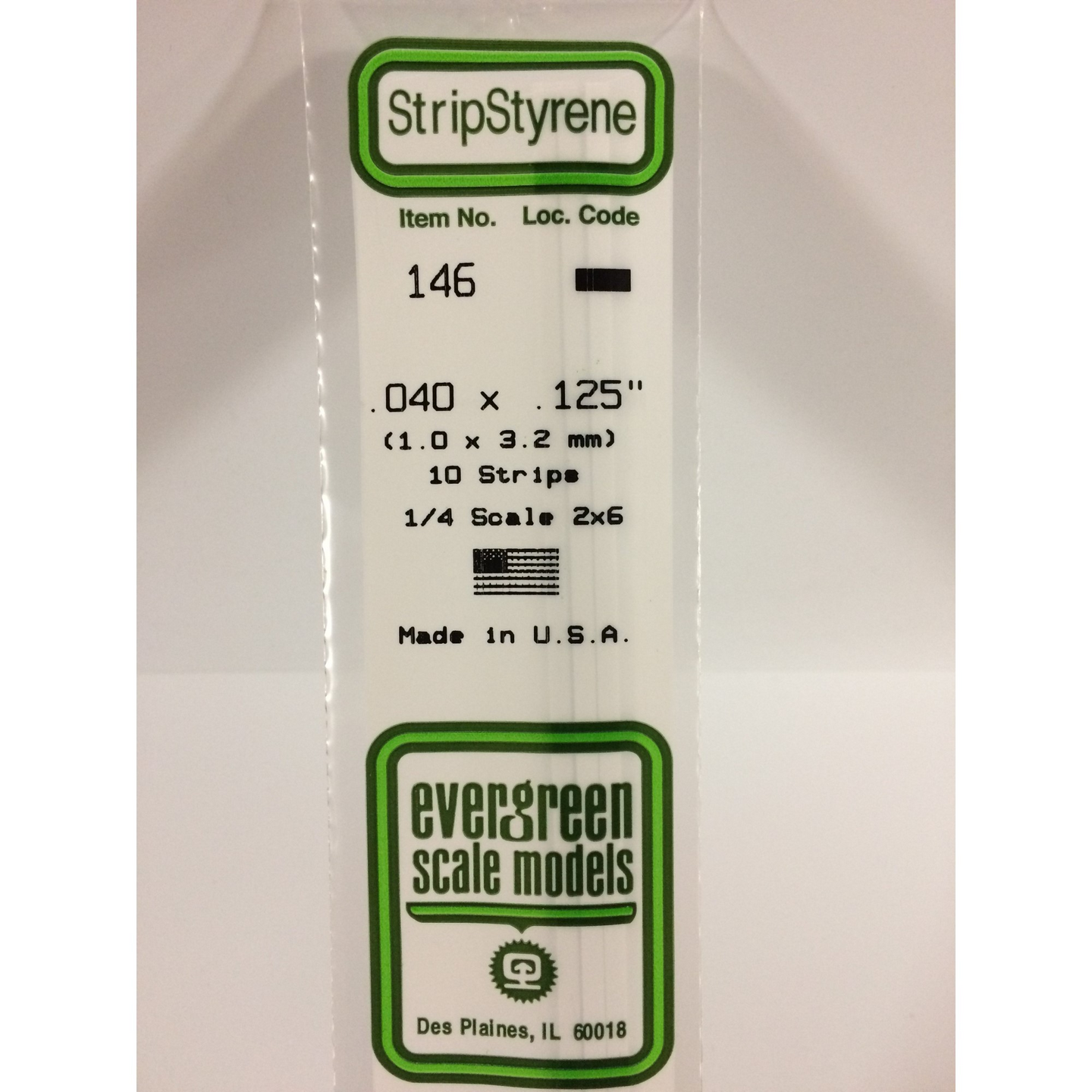 Evergreen 146 Styrene Plastic Strips 0.040