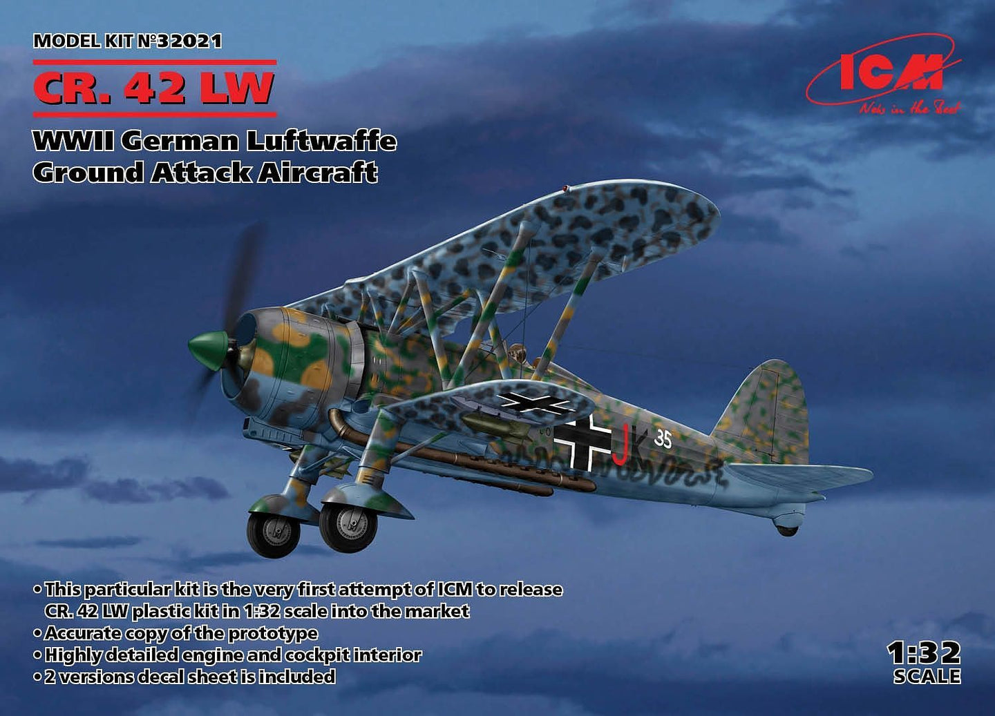 ICM 1/32 German CR-42 LW Ground Attack Aircraft 32021